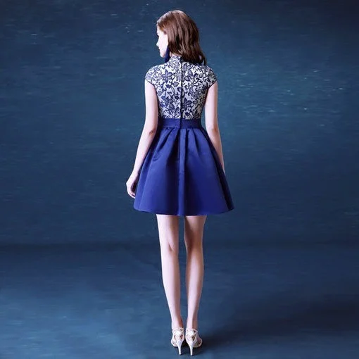 blue dress style Beautiful Blue Dress – So Basic Boutique main image 0