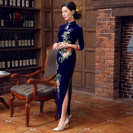 chinese dress blue-039-09