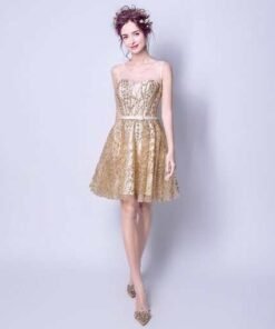 cocktail dress gold-322-02