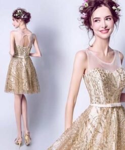 cocktail dress gold-322-03