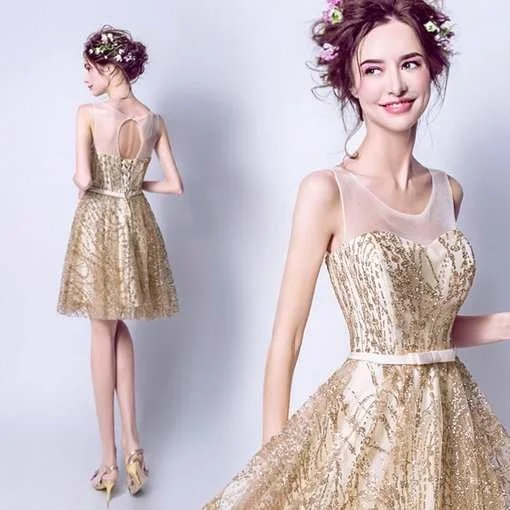 cocktail dress gold-322-03