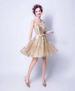 cocktail dress gold-322-07