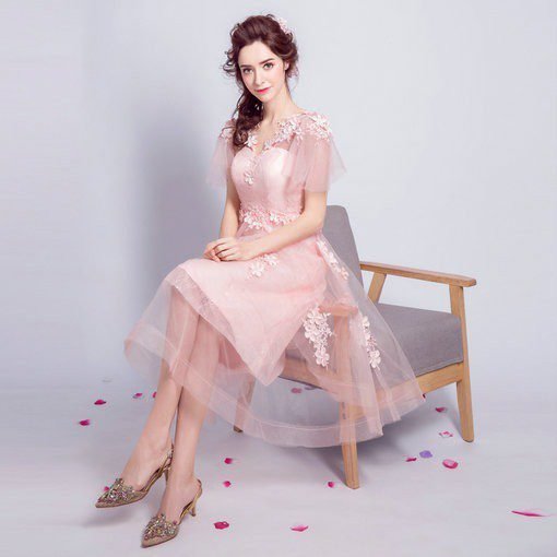 cocktail dress pink-163-03