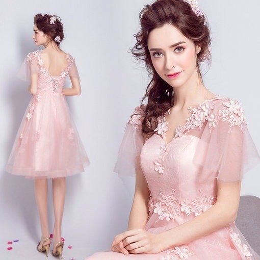 cocktail dress pink-163-04