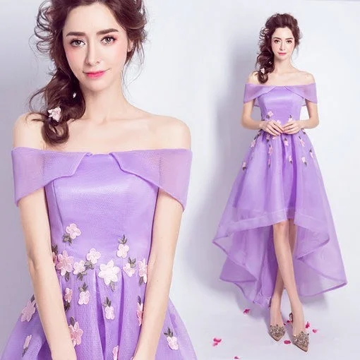 High Low Cocktail Prom Dress Purple - Affordable Wedding & Prom Dresses |  Premium Wholesale Quality