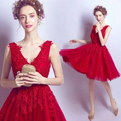 cocktail dress red-085-05