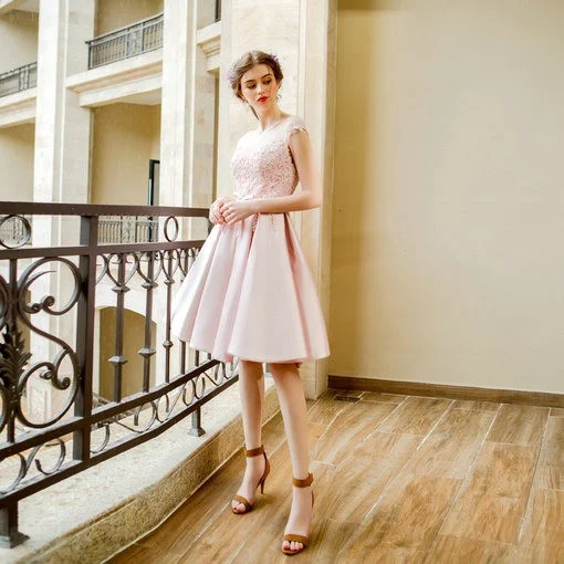 Pink Cocktail Prom Dress Knee Length - Affordable Wedding & Prom Dresses |  Premium Wholesale Quality