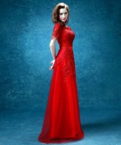 evening dress with sleeve-153-03
