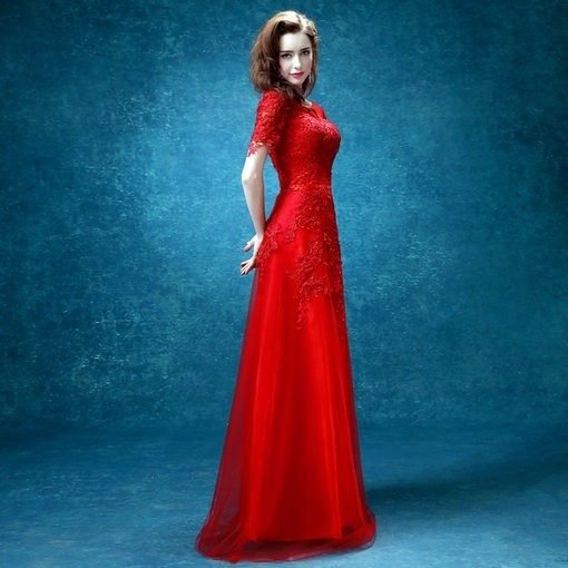 evening dress with sleeve-153-03