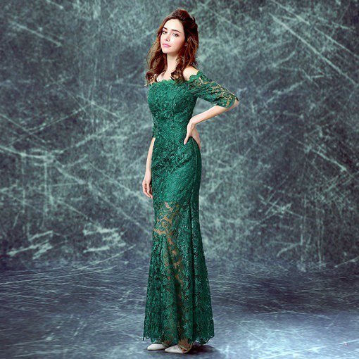 evening dress with sleeve-180-08