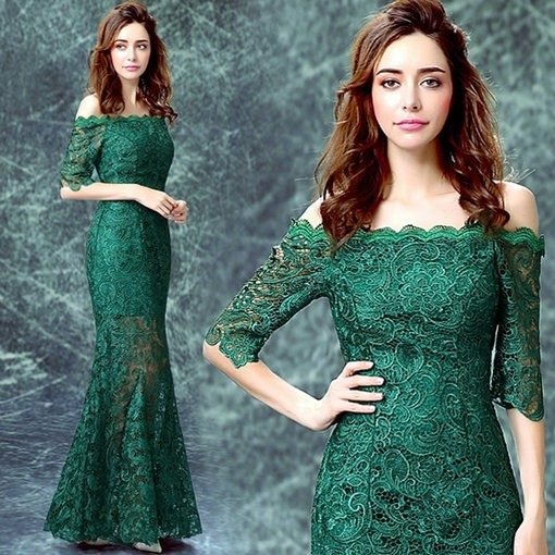 evening dress with sleeve-180-09