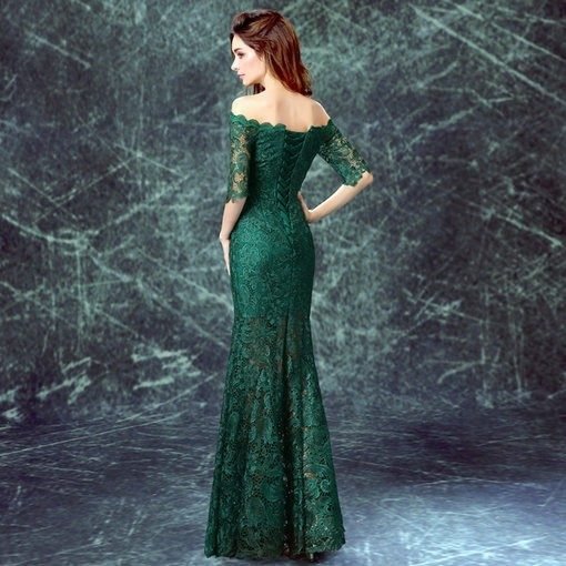 evening dress with sleeve-180-10