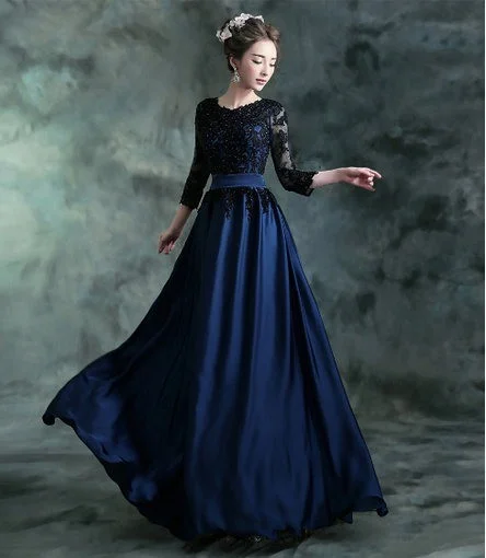 evening dress with sleeves-91-02