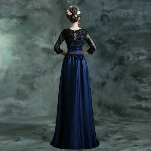 evening dress with sleeves-91-08