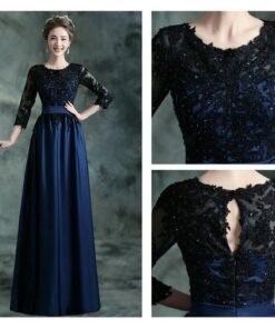 evening dress with sleeves-91-09
