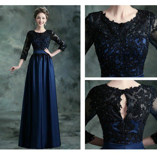 evening dress with sleeves-91-09