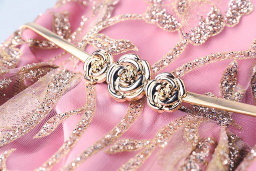 V neck Evening Dress Pink Prom Dress - Image 5