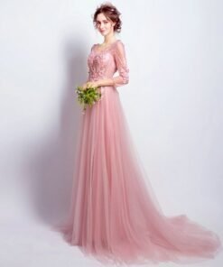 evening gowns with sleeve-194-03