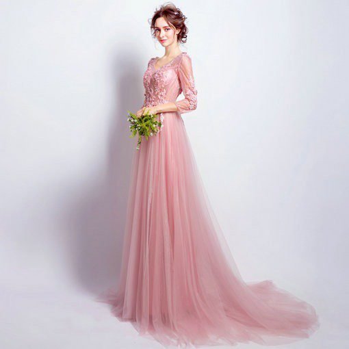 evening gowns with sleeve-194-03