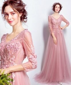 evening gowns with sleeve-194-04