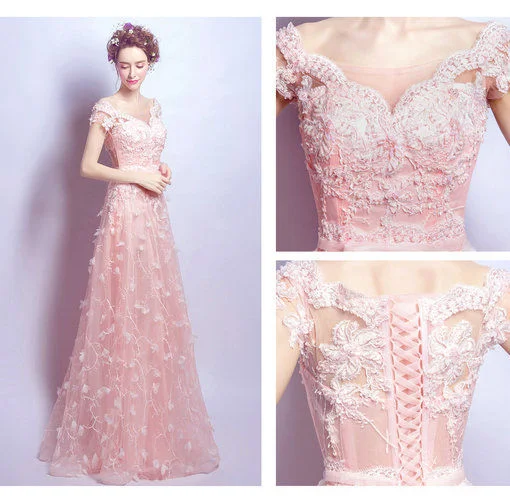 Long Prom Dress Pink - Image 4