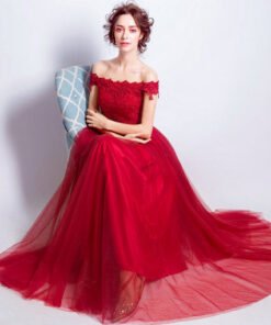 prom dress red-166-01