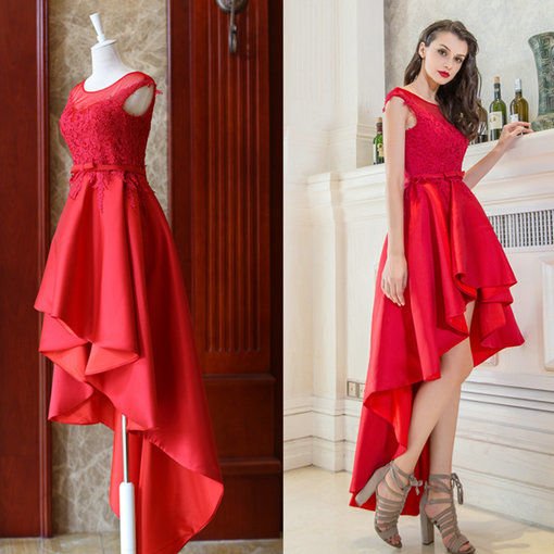 High Low Prom Dress Red Prom Cocktail Dress Under 100 - Cheap Prom ...