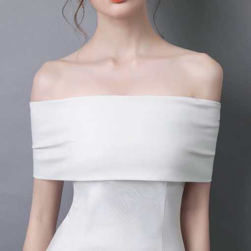 Long Prom Dress White Evening Dress Off The Shoulder - Image 3