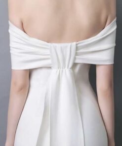 Alternative view of Long Prom Dress White Evening Dress Off The Shoulder