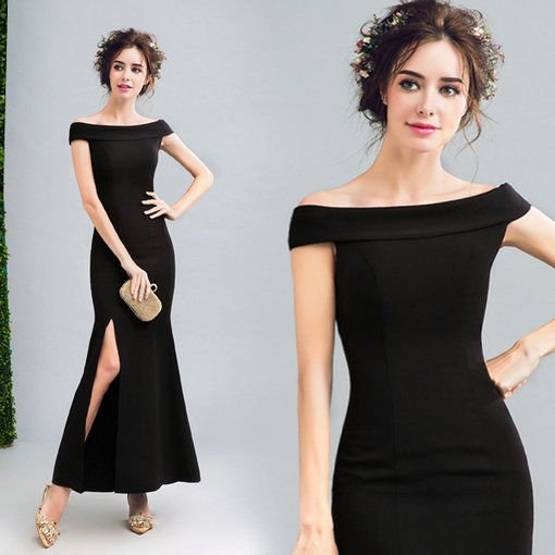 Black Evening Gown With Slit - Cheap Prom Dress,Evening Dress & Wedding ...