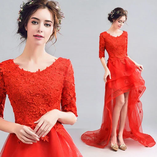 birthday party dresses for ladies in india Deep red gown – TheStylease.com