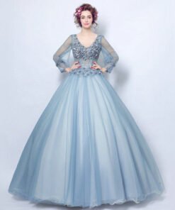quinceanera dress blue-161-07