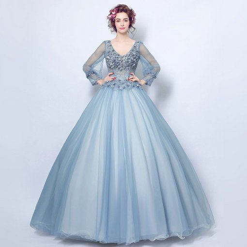 quinceanera dress blue-161-07