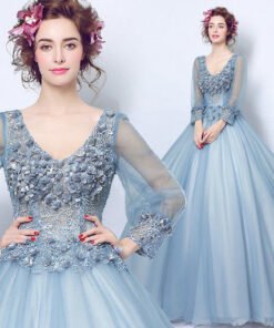 quinceanera dress blue-161-09