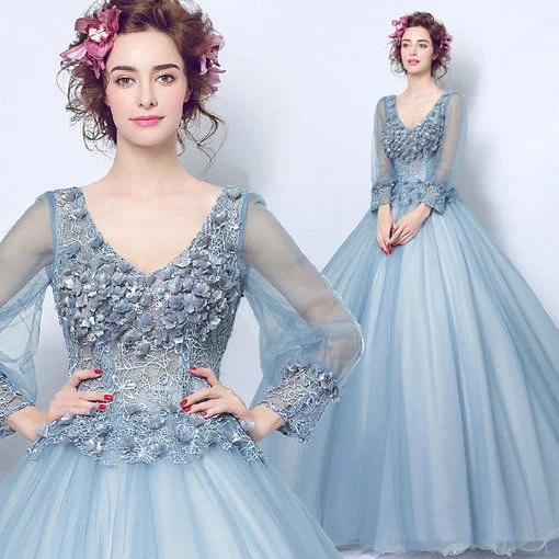 quinceanera dress blue-161-09