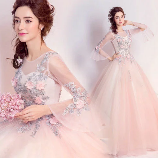 quinceanera dress pink-086-06