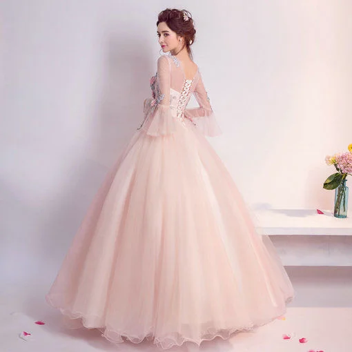 Pastel Pink Gown Embellished With Sequins All Over Online - Kalki Fashion |  Gowns, New dress pattern, Long gown dress