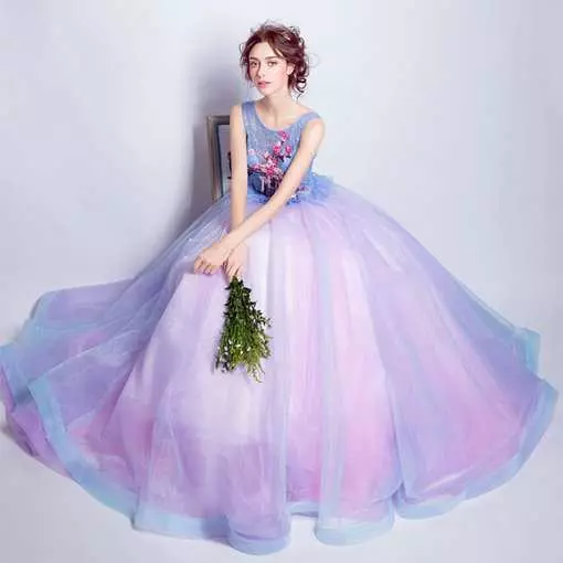 open lace back dress Off Shoulder Lilac Applique Wedding Dress with Sweep Train Princess Ev   SELINADRESS