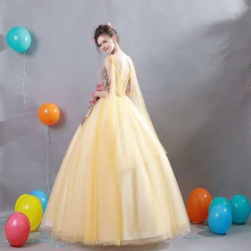 quinceanera dress yellow-312-03