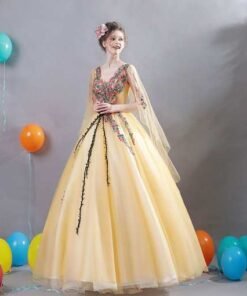 quinceanera dress yellow-312-05
