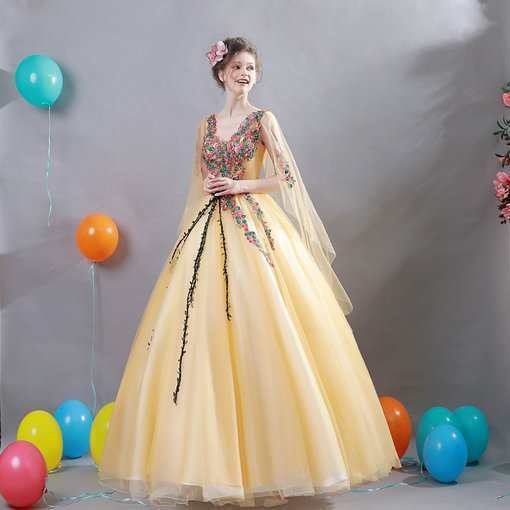 quinceanera dress yellow-312-05