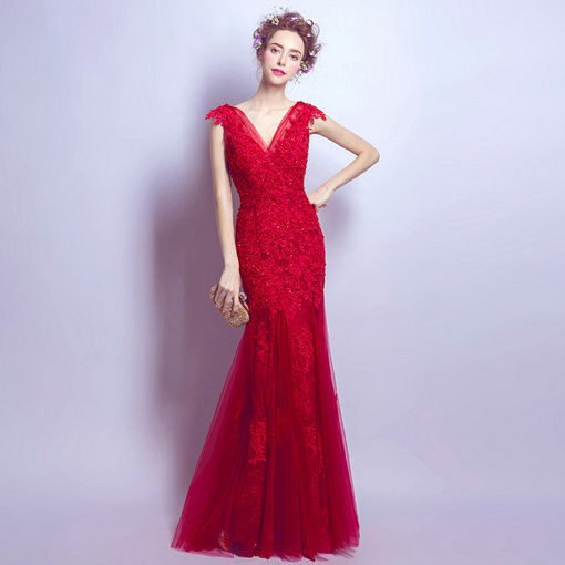 red evening dress-083-06