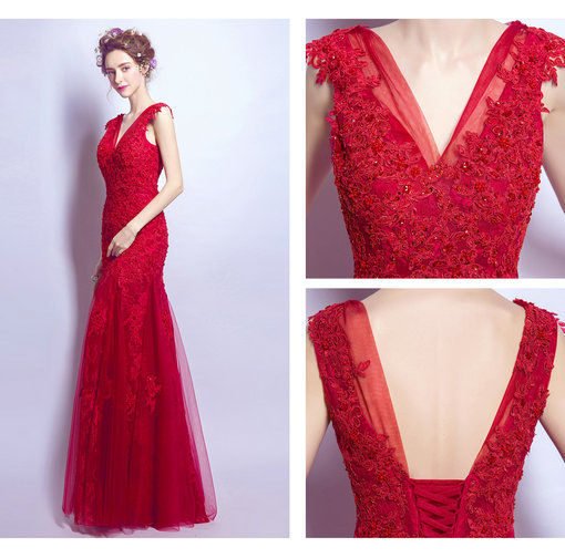 red evening dress-083-07