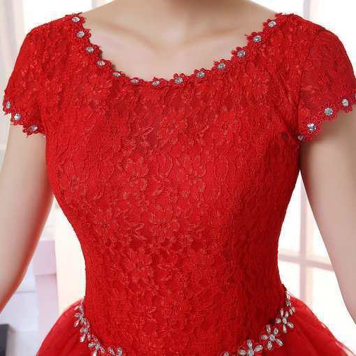 Red Ball Gown Wedding Dress - Image 4