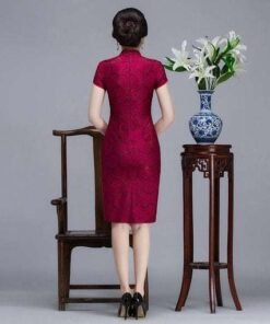 Alternative view of Red Lace Cheongsam Dress Short