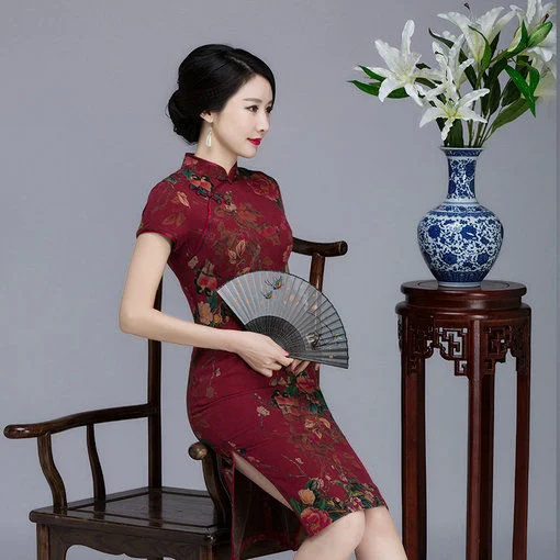 silk chinese dress-055-02