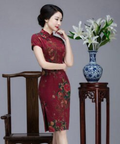 silk chinese dress-055-05