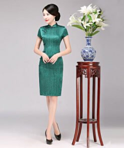 silk simple cheongsam-062-03