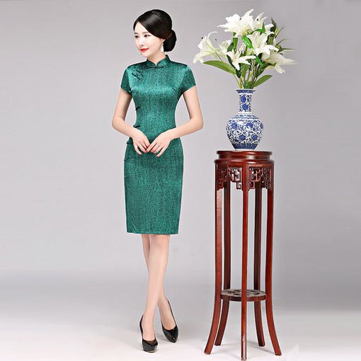 silk simple cheongsam-062-03