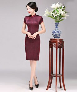 silk simple cheongsam-062-06